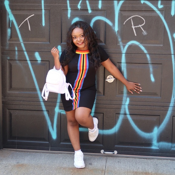 Rainbow stripe bodycon dress 🌈 - Picture 1 of 4